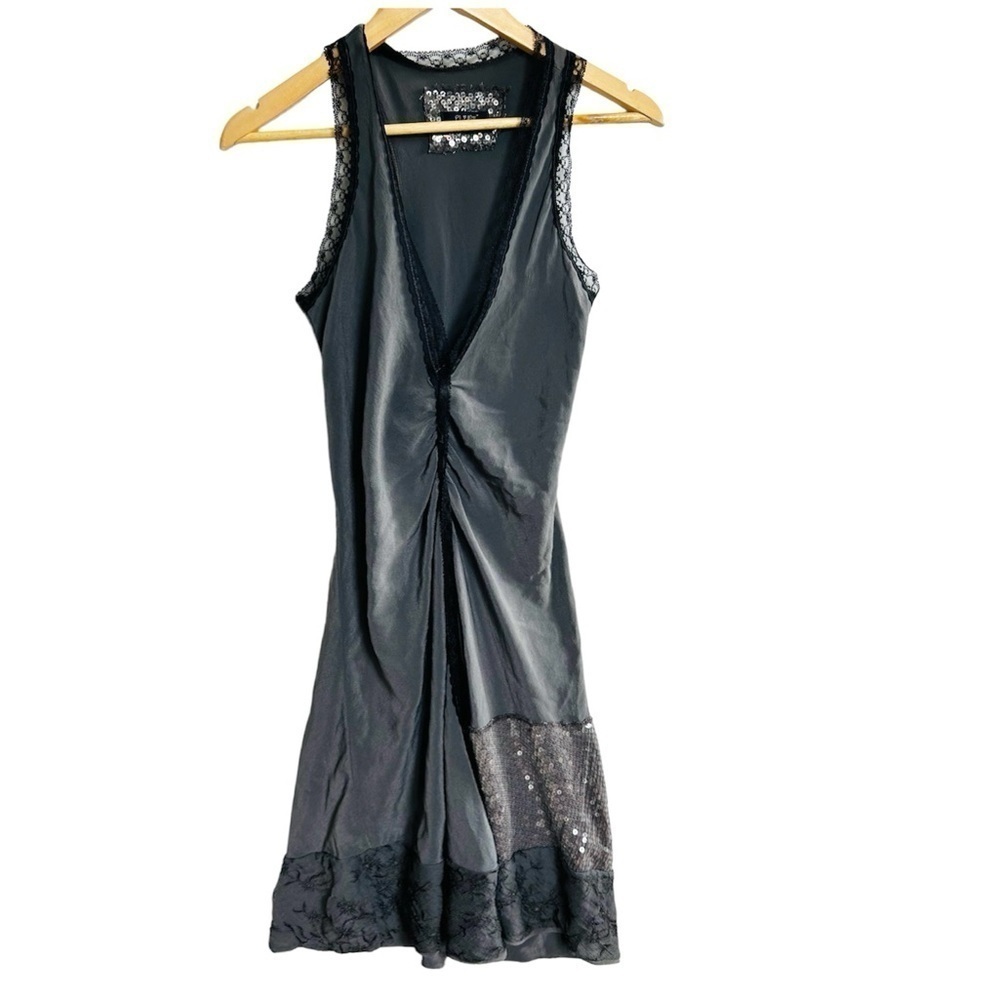 Please 100% silk made in Italy slip on dress with sequins and lace